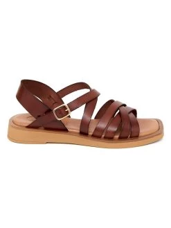 Leder-Sandalen In Braun