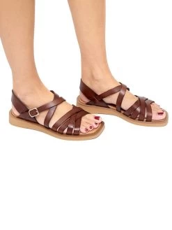 Leder-Sandalen In Braun -Günstiges Schuh Himmel Geschäft abril flowers leder sandalen in braun 3