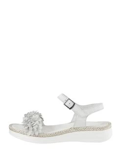 Andrea Conti Leder-Sandalen In Weiß
