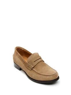 Leder-Mokassins In Beige