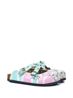 Clogs In Mint/ Lila/ Bunt