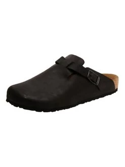 Leder-Clogs In Schwarz
