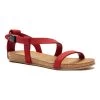 Leder-Sandalen In Rot