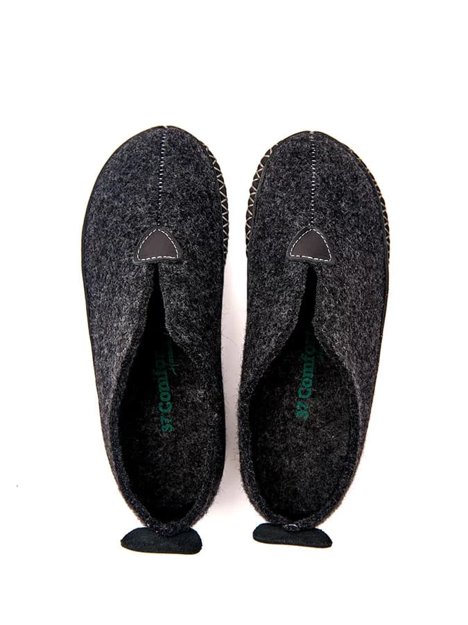 Woll-Hausschuhe In Dunkelgrau 3 Woll-Hausschuhe In Dunkelgrau – Bild 3