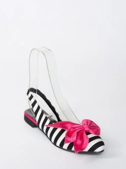 Fox Sling-Ballerinas In Weiß/ Schwarz/ Pink