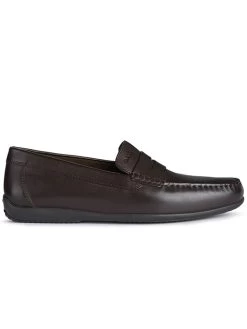 Geox Leder-Mokassins "Uascanio" In Braun