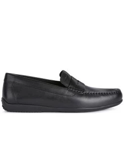 Geox Leder-Mokassins "Uascanio" In Schwarz