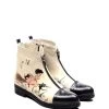 Stiefeletten In Beige/ Schwarz/ Bunt