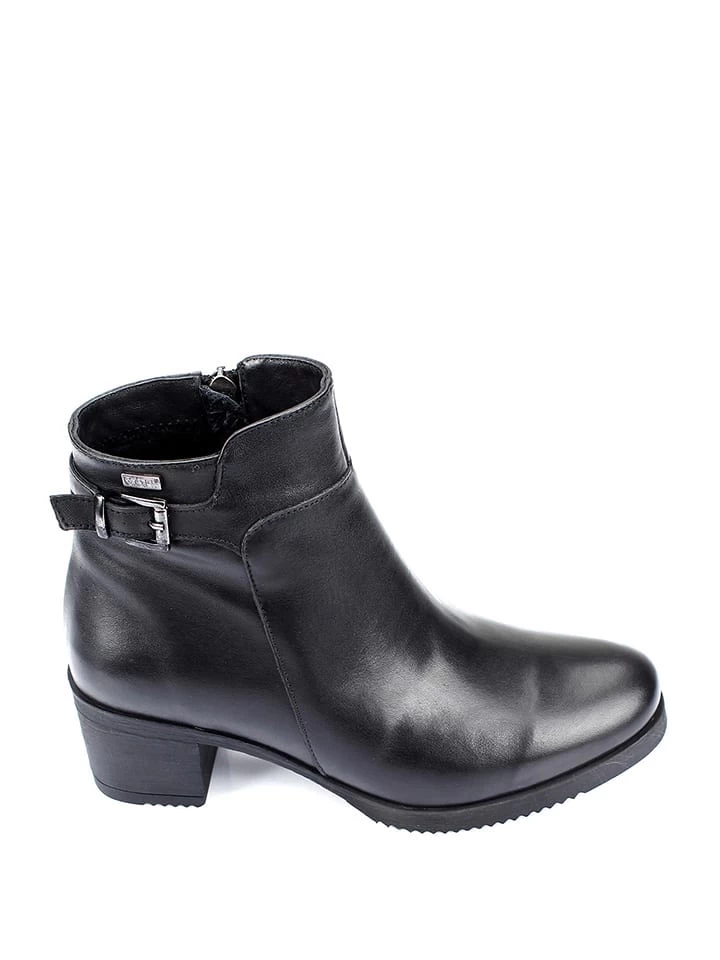 Leder-Stiefeletten In Schwarz 2 Leder-Stiefeletten In Schwarz – Bild 2