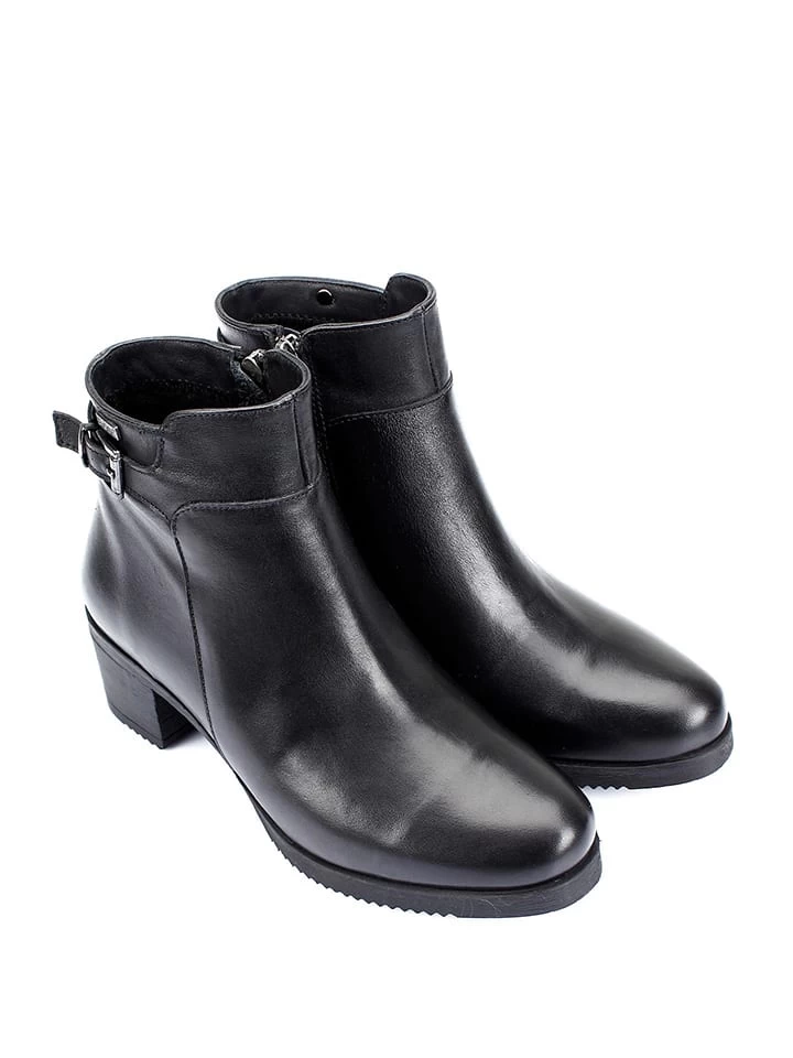 Leder-Stiefeletten In Schwarz 1 Leder-Stiefeletten In Schwarz