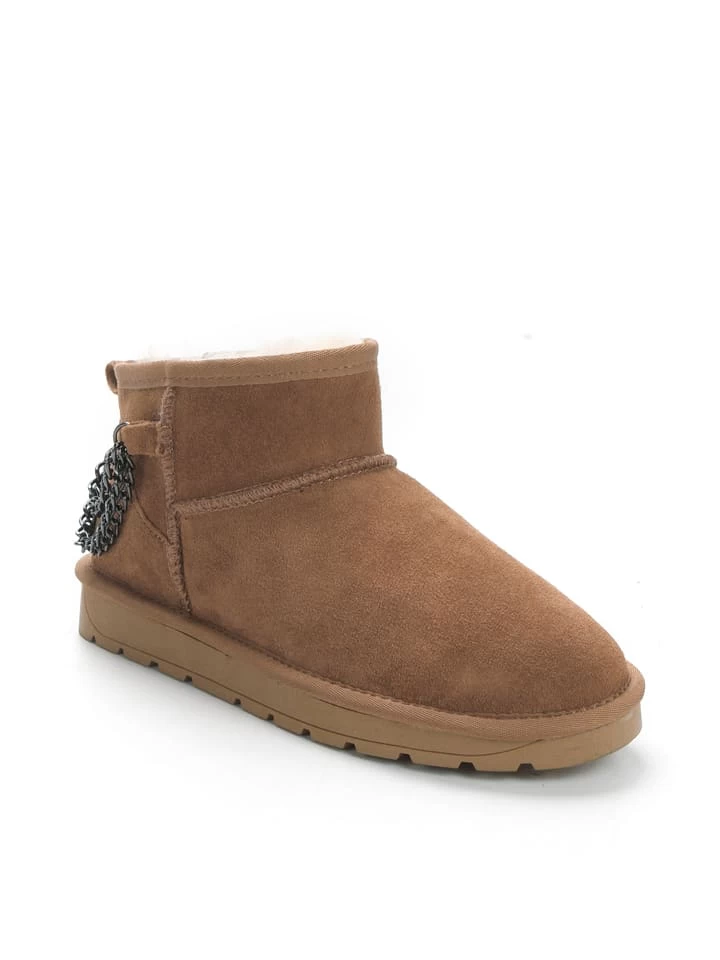 Leder-Winterboots "Gunhilde" In Hellbraun 2 Leder-Winterboots "Gunhilde" In Hellbraun – Bild 2