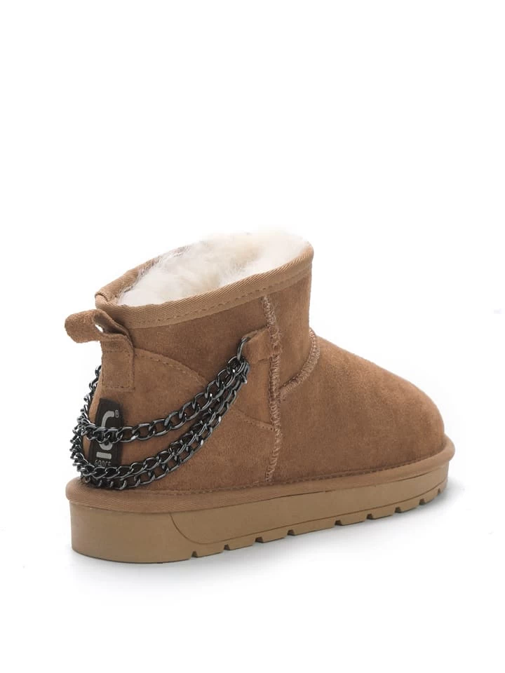 Leder-Winterboots "Gunhilde" In Hellbraun 5 Leder-Winterboots "Gunhilde" In Hellbraun – Bild 5