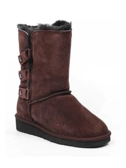 Leder-Winterstiefel "Binger" In Dunkelbraun