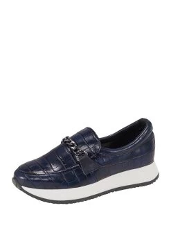 Heine Leder-Slipper In Dunkelblau