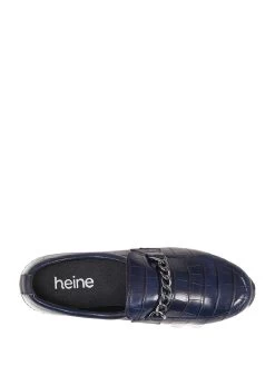 Heine Leder-Slipper In Dunkelblau -Günstiges Schuh Himmel Geschäft heine leder slipper in dunkelblau 4