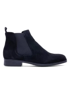 Leder-Chelsea-Boots In Schwarz