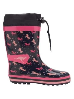 KangaRoos Gummistiefel In Dunkelblau/ Pink -Günstiges Schuh Himmel Geschäft kangaroos gummistiefel in dunkelblau pink 2