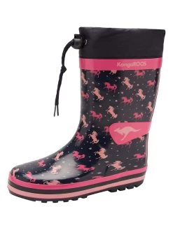 KangaRoos Gummistiefel In Dunkelblau/ Pink