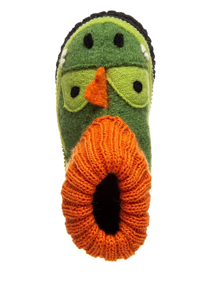 Hüttenschuhe "Dago" In Grün/ Orange 4 Hüttenschuhe "Dago" In Grün/ Orange – Bild 4