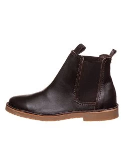 Leder-Chelsea-Boots In Dunkelbraun