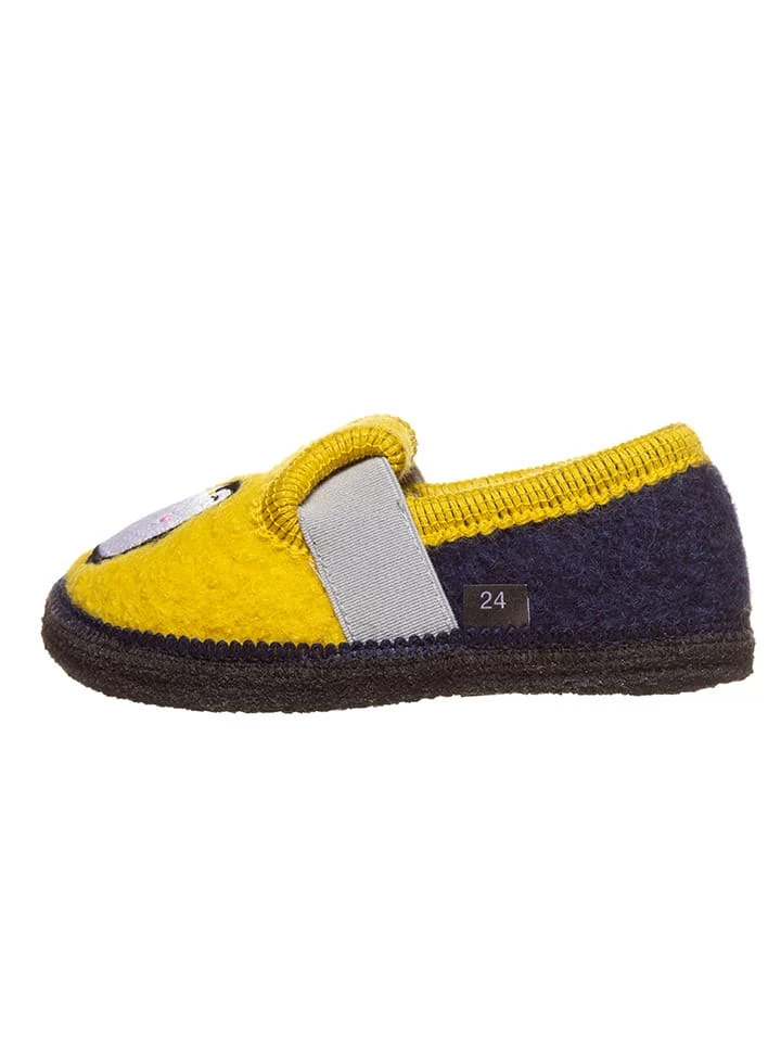 Hausschuhe In Gelb/ Dunkelblau 1 Hausschuhe In Gelb/ Dunkelblau