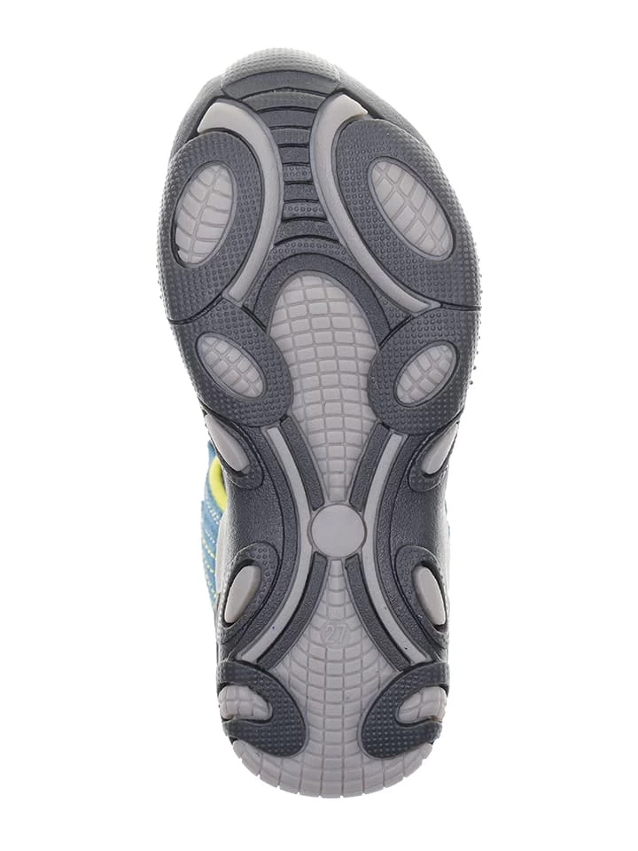 Leder-Halbsandalen In Türkis/ Gelb 8 Leder-Halbsandalen In Türkis/ Gelb – Bild 8