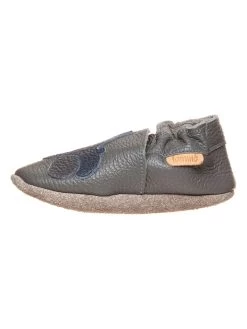 Leder-Krabbelschuhe In Grau