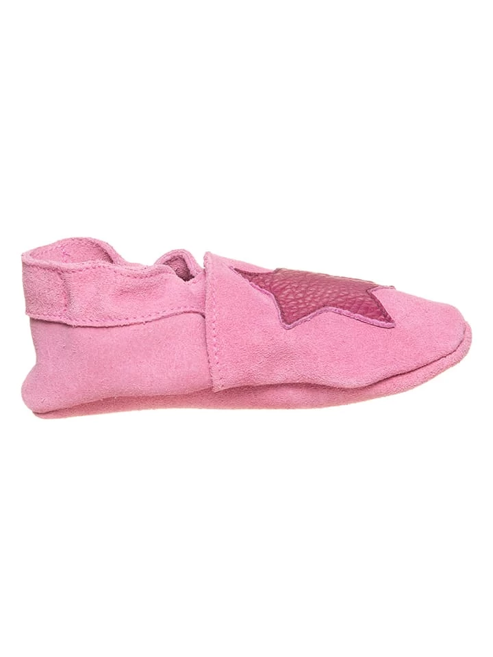 Leder-Krabbelschuhe In Pink 2 Leder-Krabbelschuhe In Pink – Bild 2