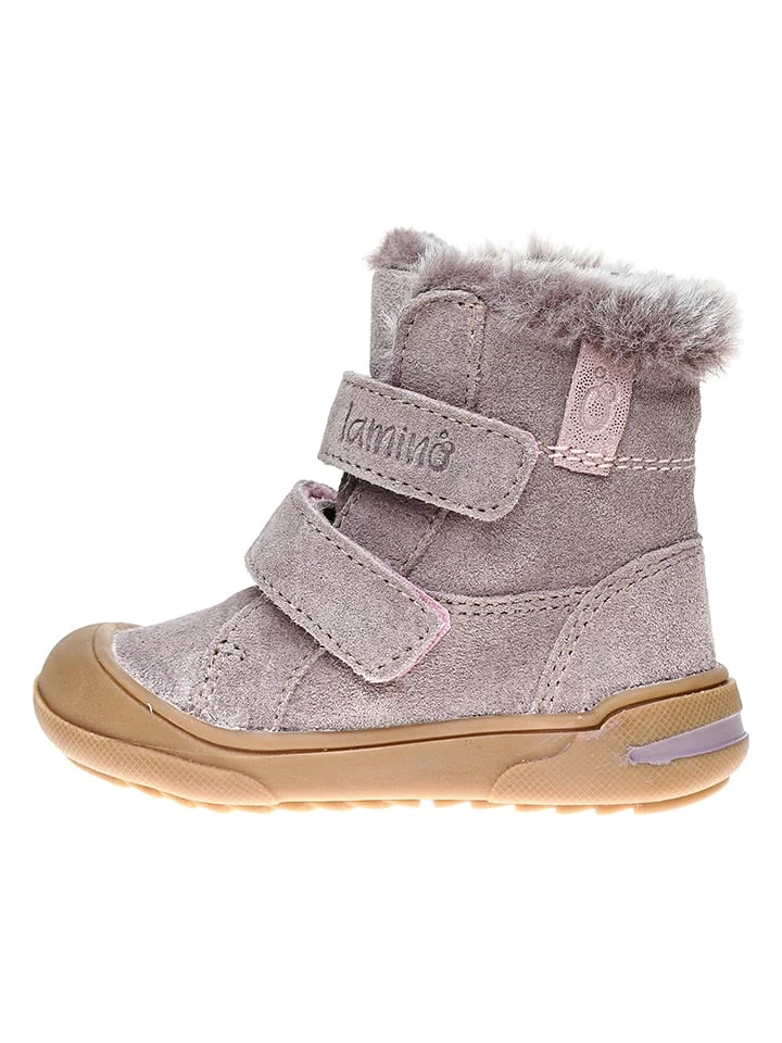 Leder-Winterboots In Mauve 1 Leder-Winterboots In Mauve