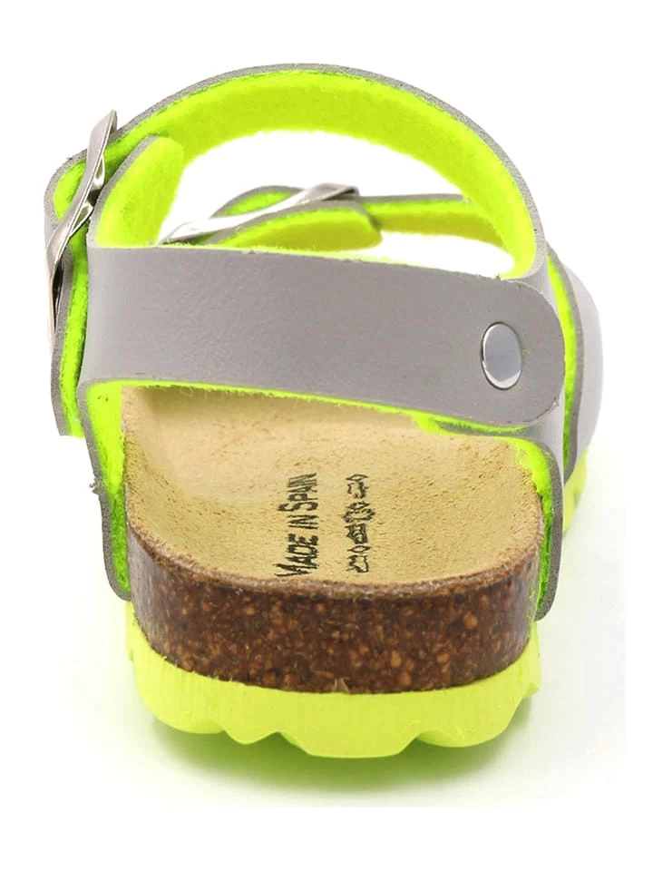 Sandalen In Grau/ Limette 3 Sandalen In Grau/ Limette – Bild 3