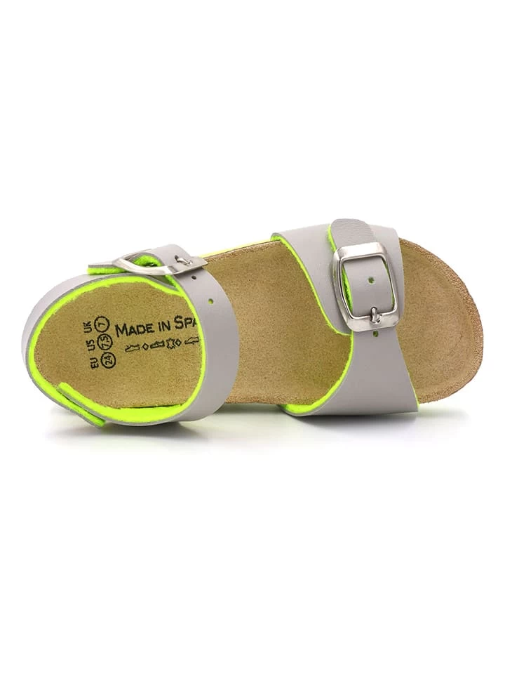 Sandalen In Grau/ Limette 4 Sandalen In Grau/ Limette – Bild 4
