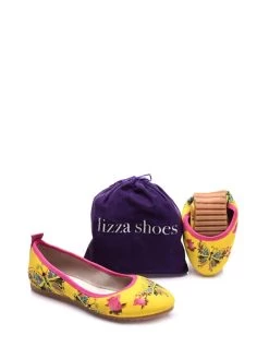 Leder-Ballerinas In Gelb/ Bunt -Günstiges Schuh Himmel Geschäft lizza shoes leder ballerinas in gelb bunt 3