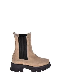 Leder-Chelsea-Boots In Beige