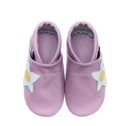 Hausschuhe / Lederpuschen Mit Blume In Lila / Weiß -Günstiges Schuh Himmel Geschäft pantau its a small world hausschuhe lederpuschen mit blume in lila weiss 2