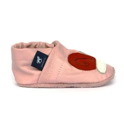 Hausschuhe / Lederpuschen Mit Schnecke In Rosa / Weiß -Günstiges Schuh Himmel Geschäft pantau its a small world hausschuhe lederpuschen mit schnecke in rosa weiss 3