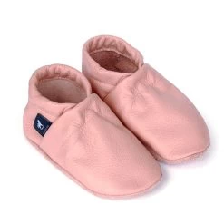 Krabbelschuhe / Lederpuschen Uni Rosa