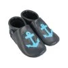 Lauflernschuhe / Lederpuschen Mit Anker In Blau / Hellblau