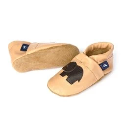 Lauflernschuhe / Lederpuschen Mit Elefant In Apricot / Dunkelbraun -Günstiges Schuh Himmel Geschäft pantau its a small world lauflernschuhe lederpuschen mit elefant in apricot dunkelbraun 2