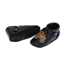 Lauflernschuhe / Lederpuschen Mit Traktor In Schwarz / Gelb -Günstiges Schuh Himmel Geschäft pantau its a small world lauflernschuhe lederpuschen mit traktor in schwarz gelb 2