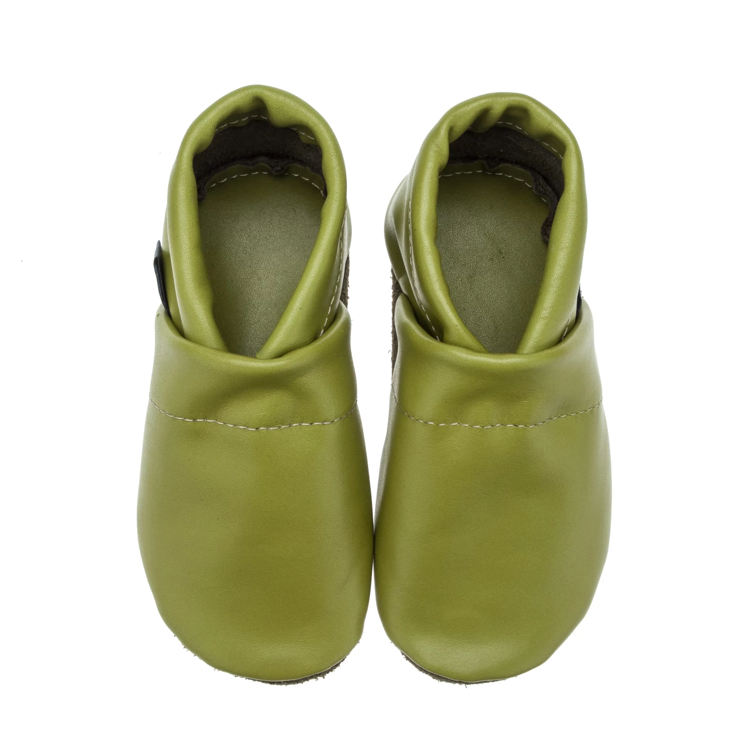 Lauflernschuhe / Lederpuschen Uni Apfelgrün 3 Lauflernschuhe / Lederpuschen Uni Apfelgrün – Bild 3