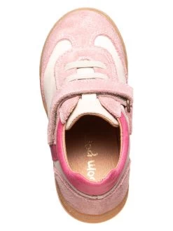 Pom Pom Leder-Sneakers In Rosa/ Weiß -Günstiges Schuh Himmel Geschäft pom pom leder sneakers in rosa weiss 3