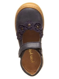 Pom Pom Leder-Spangenballerinas In Dunkelblau -Günstiges Schuh Himmel Geschäft pom pom leder spangenballerinas in dunkelblau 3