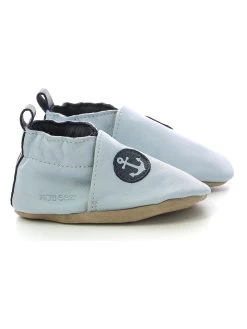 ROBEEZ Leder-Krabbelschuhe "Small Anchor" In Hellblau