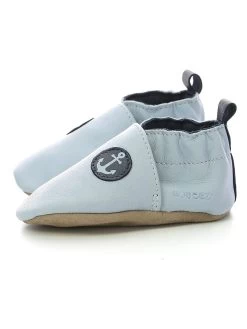 ROBEEZ Leder-Krabbelschuhe "Small Anchor" In Hellblau -Günstiges Schuh Himmel Geschäft robeez leder krabbelschuhe small anchor in hellblau 9