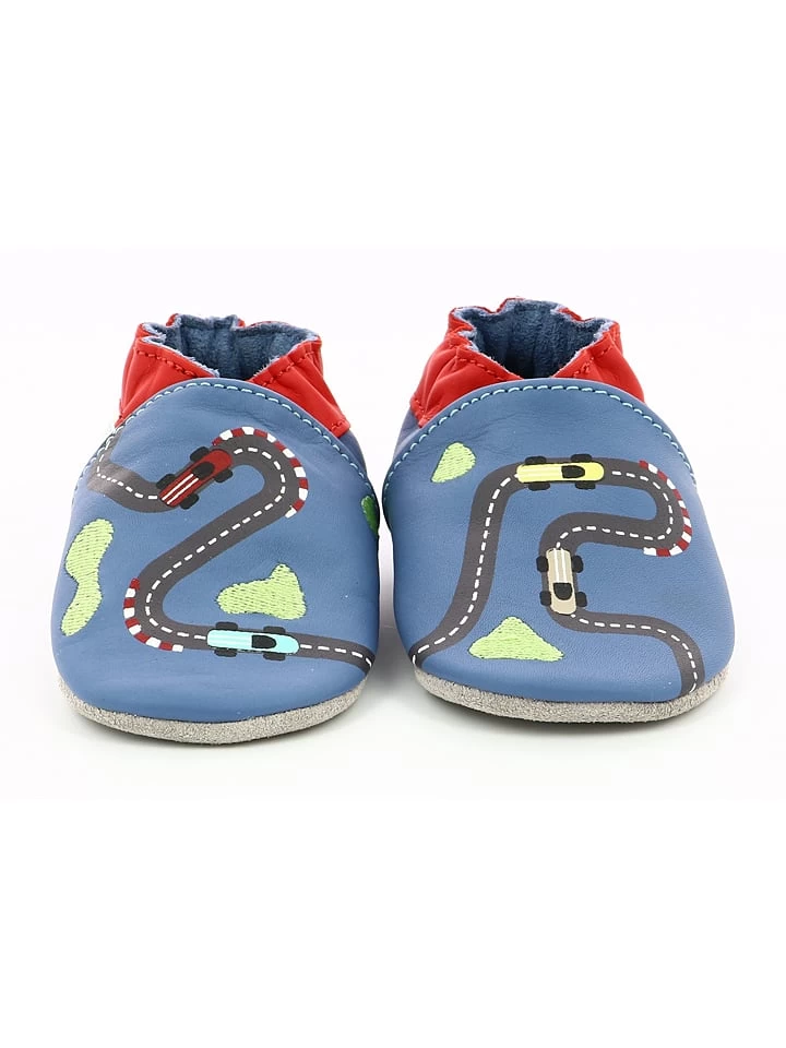 ROBEEZ Leder-Krabbelschuhe "Speedy" In Blau/ Rot 2 ROBEEZ Leder-Krabbelschuhe "Speedy" In Blau/ Rot – Bild 2