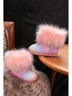 Winterboots In Rosa/ Bunt -Günstiges Schuh Himmel Geschäft rock and joy winterboots in rosa bunt 3