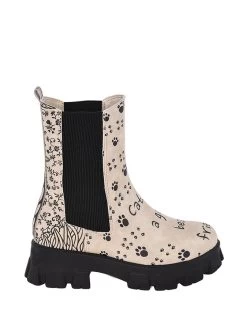 Chelsea-Boots In Beige/ Schwarz