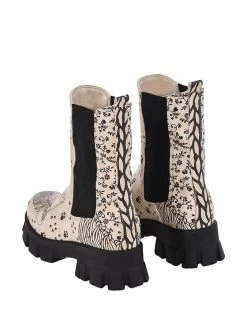 Chelsea-Boots In Beige/ Schwarz -Günstiges Schuh Himmel Geschäft streetfly chelsea boots in beige schwarz 3