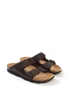 Leder-Pantoletten "Trefle" In Braun