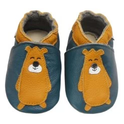 Baby Krabbelschuhe In Bär Grün
